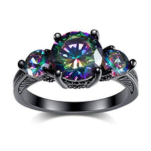 Load image into Gallery viewer, Bamos 14KT Black Gold Mysterious Gothic Rings, Black Ring for Women Size 5 to 10
