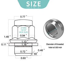 Load image into Gallery viewer, YITAMOTOR Lug Nut 12x1.5 Mag Seat Chrome, 20Pcs M12x1.5 Hex 21mm (13/16'') 1.46" x 1.18'' Wheel Lug Nuts with Washer Compatible with Camry Tacoma Avalon Sienna Highlander Corolla Prius Venza Lexus
