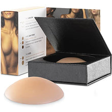 Load image into Gallery viewer, NIPPIES Nipple Cover - Matches Breast Skin Tone - Sticky Adhesive Silicone Nipple Pasties - Reusable Pasty Nipple Covers for Women with Travel Box Caramel
