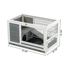 Load image into Gallery viewer, U-MAX Rabbit Hutch Pet House for Small Animals Puniea Pig House Rabbit Cage with Hideout for Rest Bunny House Indoor &amp; Outdoor No Leak Trays &amp; Ladder (35.4 inches)
