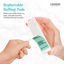 Load image into Gallery viewer, Onsen Japanese Nail Buffer and Shine Kit - Professional Nail File, 3-Way Nail Buffer Block with Free Replacement Pads and Nail Strengthening Cuticle Cream for Healthy Nails, Nail Care Kit, 2pk
