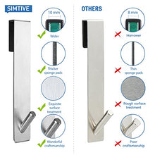 Load image into Gallery viewer, Simtive Extended Shower Door Hooks (7-Inch), Over Door Hooks for Bathroom Frameless Glass Shower Door, Towel Hooks, 2-Pack, Silver
