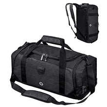 Load image into Gallery viewer, Gym Duffle Bag Backpack Waterproof Sports Duffel Bags Travel Weekender Bag for Men Women Overnight Bag with Shoes Compartment Black
