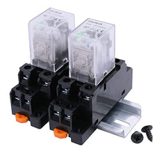 Load image into Gallery viewer, mxuteuk AC110V Coil 5 Pin Electromagnetic Power Relay + AC 110V/120V Coil 8 Pin 10A DPDT LED Indicator Electromagnetic Power Relay, with Base, with DIN Rail Slotted Aluminum
