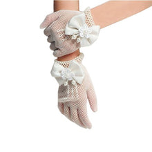 Load image into Gallery viewer, DreamHigh Flower Girls Bow Tie Lace Gloves
