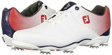 Load image into Gallery viewer, FootJoy Men's D.N.A. Helix-Previous Season Style Golf Shoes White 12 W Red/Blue, US
