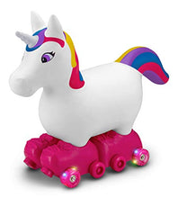 Load image into Gallery viewer, Kid Trax Silly Skaters Unicorn Toddler Foot to Floor Ride On Toy, Kids 1-3 Years Old, Soft and Inflatable, Single Rider, Light Up LED Rollerskates, White (KT1590)

