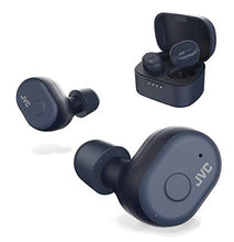 Load image into Gallery viewer, JVC Truly Wireless Earbuds Headphones, Bluetooth 5.0, Water Resistance(Ipx5), Long Battery Life (4+10 Hours), Secure and Comfort Fit with Memory Foam Earpieces - HAA10TA (Blue)
