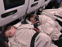Load image into Gallery viewer, Inflatable Travel Foot Rest Pillow | Kids Airplane Bed | Adjustable Height Leg Pillow | Make a Flat Bed for Kids and Toddlers | Great for Airplane, Train, car（Grey, 2 Pack）
