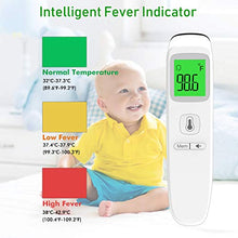 Load image into Gallery viewer, Forehead Thermometer for Fever, Digital Medical Infrared Thermometer for Baby, Kids and Adults, Non-Contact Temporal Thermometer with Instant Accurate Reading, Fever Alarm and Memory Function
