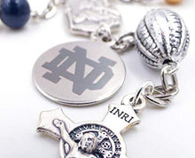 Load image into Gallery viewer, Single Decade St. Christopher Sports Team Auto Rosary - Notre Dame Fighting Irish NCAA Catholic Rosary Beads
