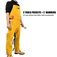 Load image into Gallery viewer, Leather Welding Apron Split Leg with 2 Pockets - Heavy Duty Cowhide Leather, Yellow (24X42-INCN)
