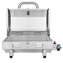 Load image into Gallery viewer, ROVSUN Portable Propane Gas Grill 12,000BTU, Tabletop Outdoor Cooking Grill for Picnic Camping Tailgating Patio Garden BBQ, Stainless Steel
