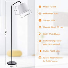 Load image into Gallery viewer, Arc Floor Lamp, LED Floor Lamp with Hanging White Lamp Shade, Modern Standing Lamp with Foot Switch, E26 Lamp Base, Corner Lamps Tall Pole Light for Office Bedroom Living Room Reading
