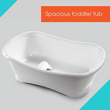Load image into Gallery viewer, Summer Right Height Bath Tub – Elevated and Spacious Baby Bathtub with Newborn Bath Support – Extended Use Features Include Tubside Seat and Stepstool
