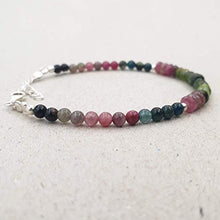 Load image into Gallery viewer, Watermelon Tourmaline Bracelet for women Sterling Silver October Birthstone Gemstone Jewelry
