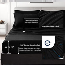 Load image into Gallery viewer, CozyLux Twin Bed in a Bag Comforter Sets with Comforter and Sheets 5 Pieces for Girls and Boys Black All Season Bedding Sets with Comforter, Pillow Sham, Flat Sheet, Fitted Sheet and Pillowcase
