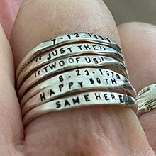 Load image into Gallery viewer, Teeny Tiny Stacking Sterling Silver Ring By Hannah Design Personalized Ring *shipping daily!*
