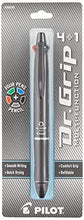 Load image into Gallery viewer, PILOT Dr. Grip 4+1 Multi-Function Refillable &amp; Retractable Ballpoint Pen + Pencil, Fine Point, Black Barrel, Black/Red/Blue/Green Inks, Single Pen (36220)
