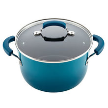 Load image into Gallery viewer, Rachael Ray Brights Nonstick Cookware Pots and Pans Set, 14 Piece, Marine Blue
