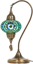 Load image into Gallery viewer, (18 Variations) CopperBull 2020 Turkish Moroccan Tiffany Style Handmade Colorful Mosaic Table Desk Bedside Night Swan Neck Lamp Light Lampshade, 19"
