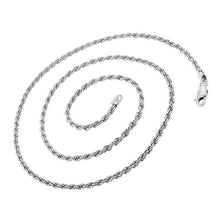 Load image into Gallery viewer, Authentic Solid Sterling Silver Rope Diamond-Cut Braided Twist Link .925 Rhodium Necklace Chains 1.5MM - 5.5MM, 16" - 30", Made In Italy, Men &amp; Women, Next Level Jewelry
