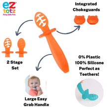 Load image into Gallery viewer, Eztotz Silicone First Stage Baby Spoons – Made in USA - 100% Silicone Pre Spoon Set- Self Feeding Training for Baby Led Weaning
