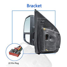 Load image into Gallery viewer, JZSUPER 2020 2019 2018 2017 2016 2015 Towing Mirrors fit for Ford F150 Pickup Truck with Turn Signal Temperature Sensor Puddle Lights Spot Lights Power Heated 22-Pin Plug
