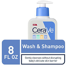 Load image into Gallery viewer, CeraVe Baby Wash &amp; Shampoo | Fragrance, Paraben, &amp; Sulfate Free Shampoo for Tear-Free Baby Bath Time | 8 Ounce
