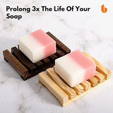 Load image into Gallery viewer, Eco-Friendly Natural Wooden Soap Dish &amp; XL 75g Soft Shower Loofahs Balls
