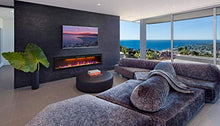 Load image into Gallery viewer, Mystflame 72 inch Electric Fireplace - Ultra Slim Frame - in Wall Recessed &amp; Wall Mounted - Multicolor Flame - Log &amp; Crystal Hearth - 1500/750 Watt Heater - Remote Control &amp; Touch Screen- Timer
