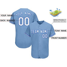Load image into Gallery viewer, Custom Plain Jersey Button Down - V Neck Baseball Jerseys Short Sleeve - Sportwear for Team and Player (Blue 11-02-206, Men Size: S)

