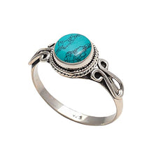Load image into Gallery viewer, Turquoise Ring For Women Sterling Silver 925 Size US 7 Christmas gifts Stone Gemstone Jewelry
