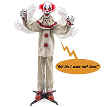 Load image into Gallery viewer, Best Choice Products Scary Harry The Motion Activated Animatronic Killer Clown, Halloween Prop w/Pre-Recorded Lines, Red Light Up Eyes, Moving Arms &amp; Head
