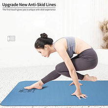 Load image into Gallery viewer, WWWW Yoga Mat Eco Friendly TPE Non Slip Yoga Mats by SGS Certified with Carrying Strap,72"x24" Extra Thick 1/4" for Yoga Pilates Fitness Exercise Mat
