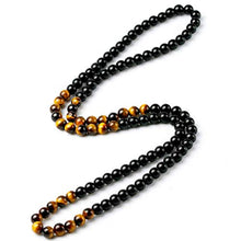 Load image into Gallery viewer, vivia Black Onyx Men's Tiger Eye Stone Bead Necklace Fashion Natural Stone Jewelry Handmade Gift
