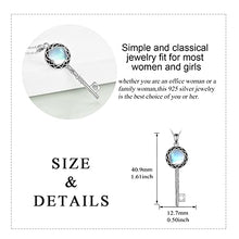 Load image into Gallery viewer, Key Necklaces for Women 925 Sterling Silver Moonstone Pendant Necklace Mother's Day Jewelry Gifts for Women Birthday/Anniversary Day/Party
