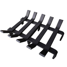 Load image into Gallery viewer, Hi-Flame Log Grate Heavy Duty Solid Steel Burning Fireplace Wood Stove Firewood Holder, 13 INCH, 13 x 10 x 4 Inch Matt Black
