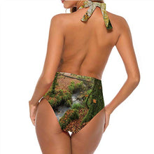 Load image into Gallery viewer, Hoveniacis Misty Autumn Woodland and Stream at Goli Tankini Swimsuits High Waisted M
