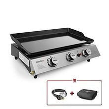 Load image into Gallery viewer, Royal Gourmet PD1300 Portable 3-Burner Propane Gas Grill Griddle,Black
