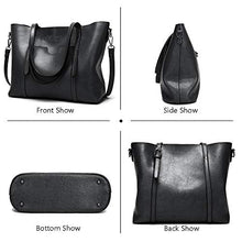 Load image into Gallery viewer, Purses and Handbags for Women Large Shoulder Tote Satchel Purse Work Bags with Matching Wallet (Black)
