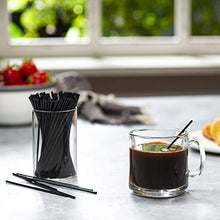 Load image into Gallery viewer, 5 Inch Coffee &amp; Cocktail Stirrers/Straws [1000 Count] Disposable Plastic Sip Stir Sticks – Black
