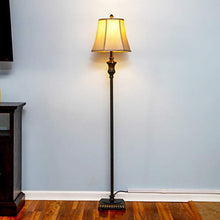 Load image into Gallery viewer, Brightech Sophia LED Floor Lamp - Free Standing Elegant Style - Tall Pole Light for Living Room, Office Or Bedroom- Rustic Upright Light with Bell Fabric Shade - LED Bulb Included - Bronze
