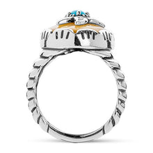 Load image into Gallery viewer, American West Sterling Silver Mother of Pearl and Turquoise Gemstone Hummingbird Ring Size 5
