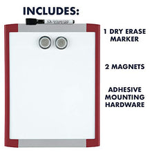 Load image into Gallery viewer, Quartet Magnetic Whiteboard, 8-1/2" x 11" White Board for Wall, Dry Erase Board for Kids, Perfect for Home Office &amp; Home School Supplies, 1 Dry Erase Marker, 2 Magnets, Red Frame (MHOW8511-RD)
