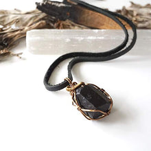 Load image into Gallery viewer, Raw Genuine Black Tourmaline Crystal Pendant Necklace For Men Women - Crystal Gemstone 24 Inch Antique Bronze - October Birthstone - Unisex Hypoallergenic Jewelry
