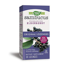 Load image into Gallery viewer, Nature's Way Original Sambucus Elderberry Lozenges with Vitamin C, Gluten Free, Vegetarian, 30 Count
