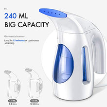 Load image into Gallery viewer, Hilife Steamer for Clothes Steamer, Handheld Garment Steamer Clothing, Mini Travel Steamer Fabric Steam Iron 240ml Big Capacity [Upgraded Version]
