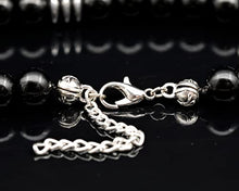 Load image into Gallery viewer, ElisaJewelryArt - Natural Tiger Eye Big Pointed Sword Pendant Black Onyx Stone Beaded Necklace Genuine Gemstone Emotion Stone Clasp Closure Necklace Unisex Necklace (22, Tiger Eye)
