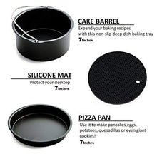Load image into Gallery viewer, Deep Fryers Universal Air Fryer Accessories Including Cake Barrel,Baking Dish Pan,Grill,Pot Pad, Pot Rack with Silicone Mat by Bellagione (7 inch 8 PCS)
